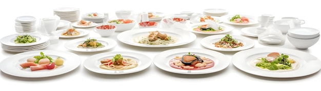 Set of plated dishes